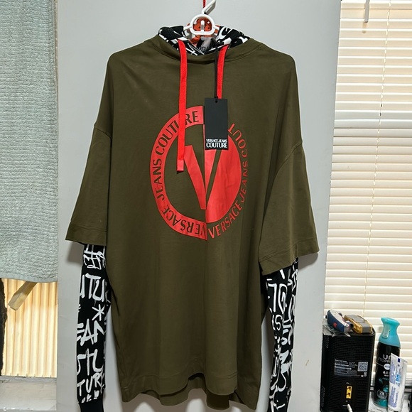 Brand new Cersace shirt with hoody green army - Picture 1 of 4